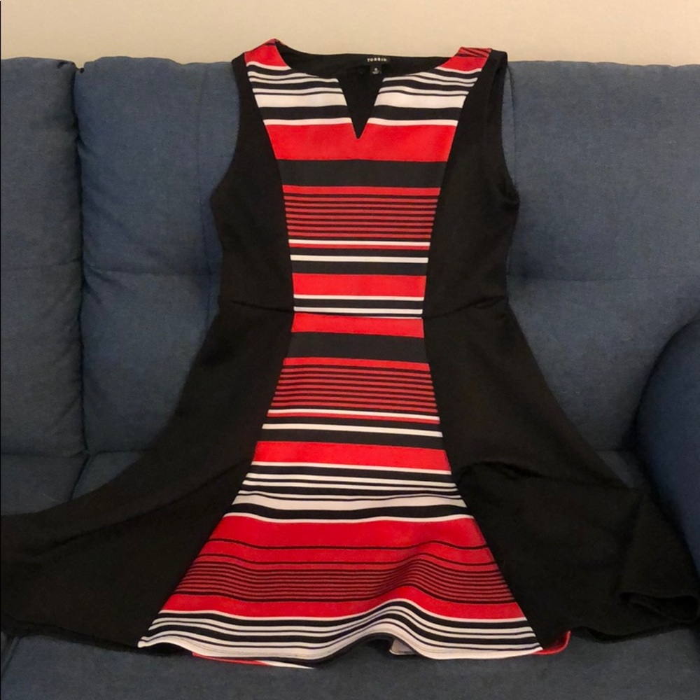 Striped A-line Dress